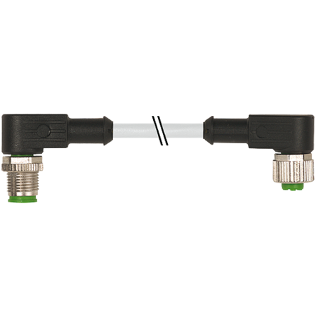 MURR ELEKTRONIK M12 male 90° / M12 female 90°, PUR 3x0.34 gy UL/CSA+drag chain 2m 7000-40241-2330200